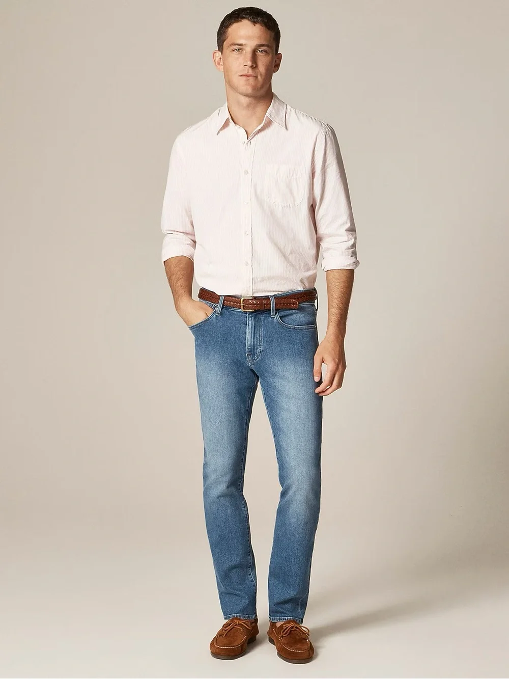 J CREW 484 Slim-fit stretch jean in medium wash Size 33 NWT $148 BX862